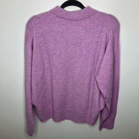 NWT J. CREW Longsleeve Sweater Polo Supersoft Yarn Merino Wool Alpaca Lilac XL - Picture 4 of 7